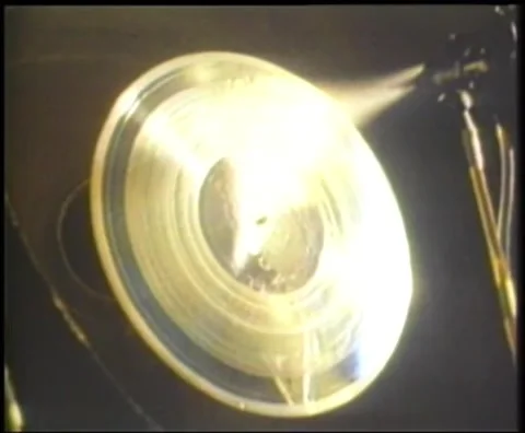Preparation of copper phonograph record for Voyager 1 to carry into space Stock Footage 282966297