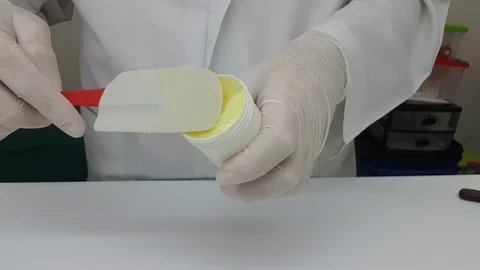 Preparation of creams, ointments. Compounding Stock Footage 112521154