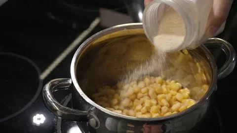 Preparation of Creamy Corn Cheese Dip Video stock 310961600