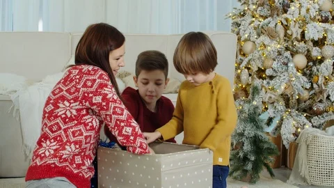 Preparation for decorating christmas tree Stock-Footage 120499822