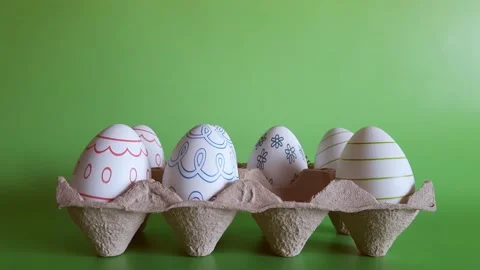 Preparation of decorative eggs for Easter hunting. Stock Footage 236033138