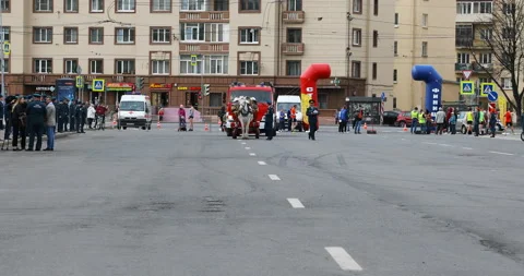 Preparation for demonstrations in the Central square of the city Stock Footage 113690587