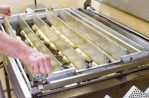 Preparation of donuts Stock Photos