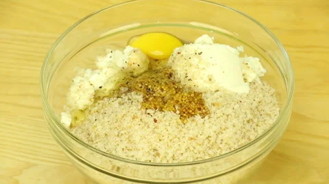 Preparation of dough from the bread crumbs Stock Footage 64467572