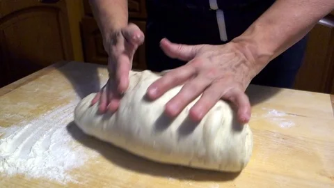 Preparation of the dough for bread Stock Footage 107730616