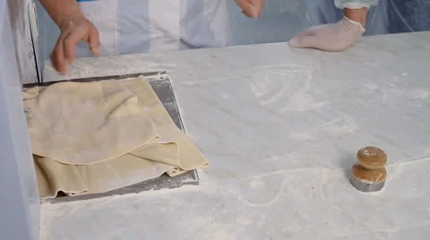 Preparation of the dough for making dumplings Stock Footage 67003883