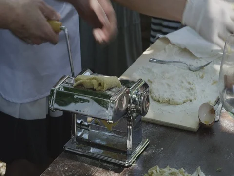 Preparation of the dough for noodles Stock Footage 74652592