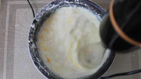 Preparation of dough for pancakes 動画素材 155144891
