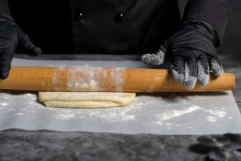 Preparation of the dough 스톡 사진