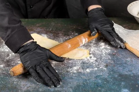 Preparation of the dough 스톡 사진