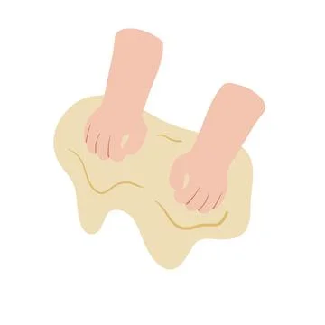 Preparation of dough for pizza or baking 스톡 일러스트