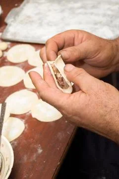 Preparation of dumplings Stock Photos
