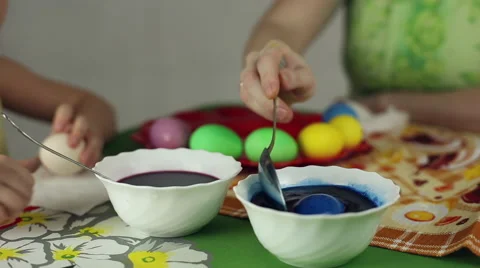 Preparation of Easter eggs, the feast of the passover Stock Footage 61584593