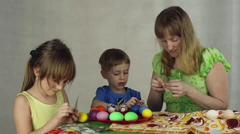 Preparation of Easter eggs, the feast of the passover Stock Footage 61585786