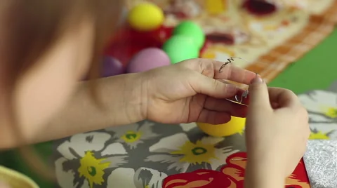 Preparation of Easter eggs, the feast of the passover Stock Footage 61586072