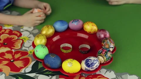 Preparation of easter eggs, the feast of the passover Stock Footage 61639314