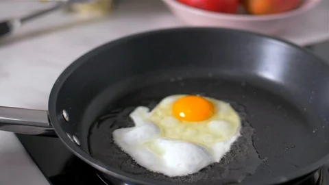 Preparation of eggs in pan Stock Footage 108170905