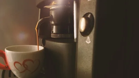 Preparation of espresso using espresso machine Stock Footage 89832843