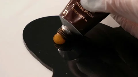 Preparation of eyebrow dye Stock Footage 152626643