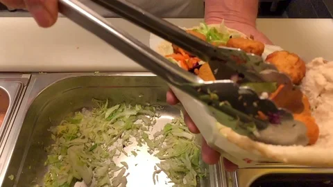 Preparation a Falafel Kebab Stock Footage 121084356
