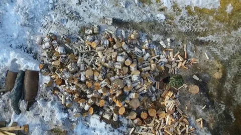 Preparation of firewood Stock Footage 73865555