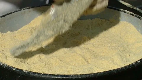 Preparation of fish for frying. Enveloping with spices and breadcrumbs  Stock Footage 90685633