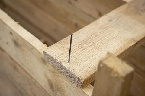 Preparation of foundation formwork for pouring rubble concrete Stock Photos