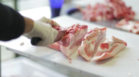 Preparation of fresh beef Stock Footage 45967361