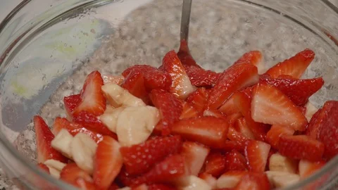 Preparation of fresh strawberries Stock Footage 125684121