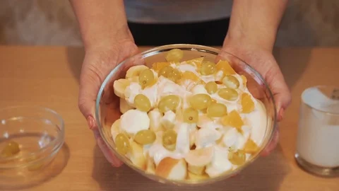 Preparation of fruit salad Stock Footage 81905956