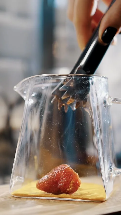 Preparation of fruit tea. tea drink. making tea. close-up. tea master puts a Stock-Footage 323513499