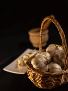 Preparation of the garlic Stock Photos
