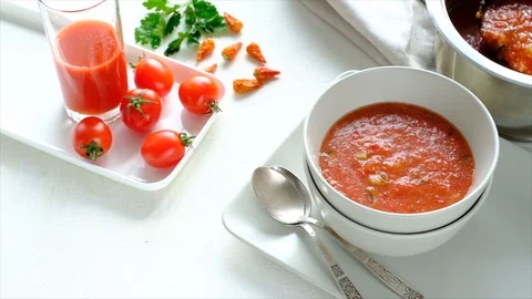 Preparation of a gazpacho Stock Footage 109493904