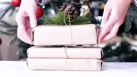 Preparation gift zero waste at home, sustainable lifestyle Stock Footage 167246608