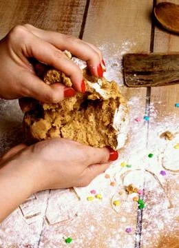 Preparation Gingerbread Men Stock Photos