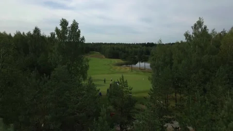 Preparation for a golf competition, golf competition, golf course Stock Footage 252093657