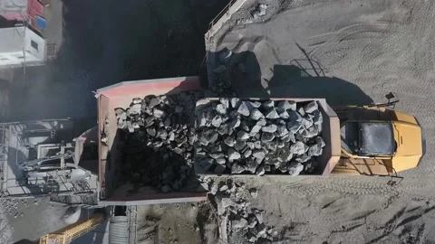 Preparation for granite crushing Stock Footage 200826798