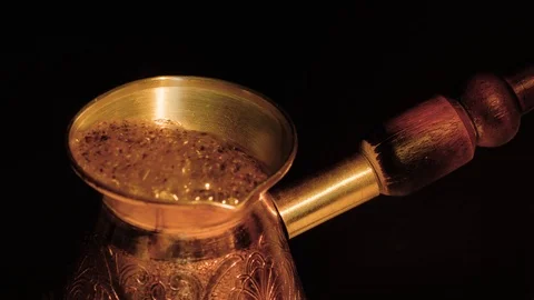 Preparation of Ground Coffee in Coffee Pot "Cezve" Stock Footage 106680980