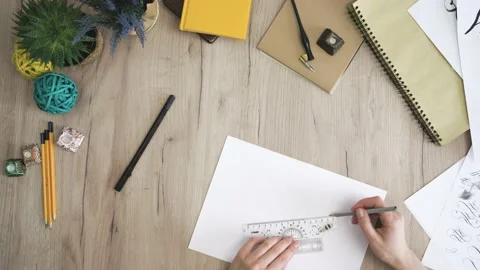 Preparation for Handwritten Greetings In Calligraphy Form on White Paper Stock Footage 148692018