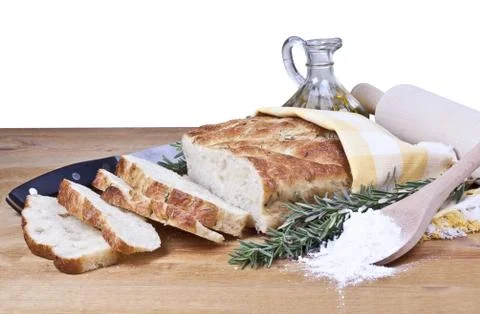 Preparation for homemade bread Stock Photos