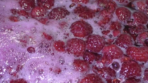 Preparation of homemade raspberry jam. Video stock 157146506