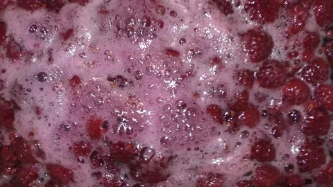 Preparation of homemade raspberry jam. Stock Footage 157146517