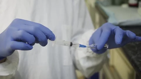Preparation for injection Stock Footage 159896650
