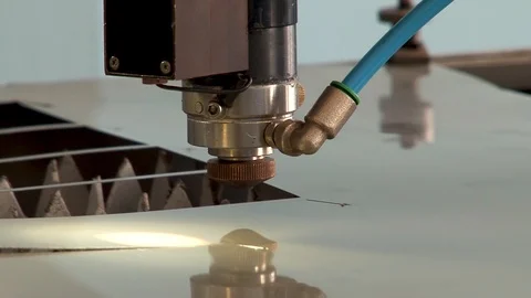 Preparation of installation for laser cutting of metallic materials. Stock Footage 109129131