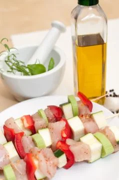 Preparation of kebab Stock Photos