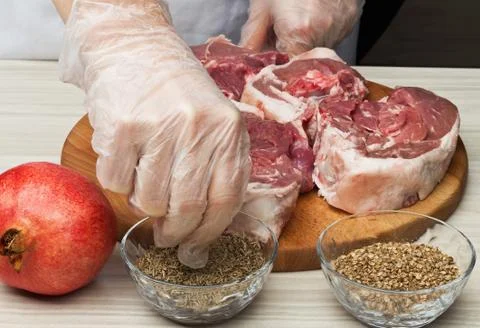 Preparation of lamb Stock Photos
