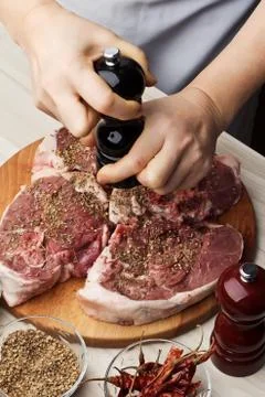 Preparation of lamb Foto stock