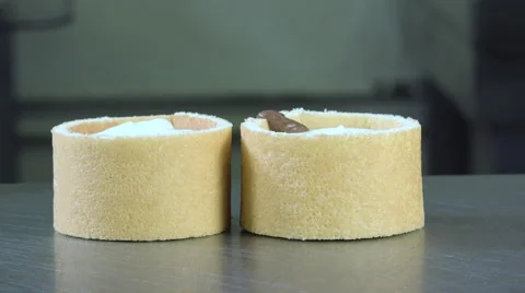 Preparation of a lemon- chocolate chalotte Video stock 57924018