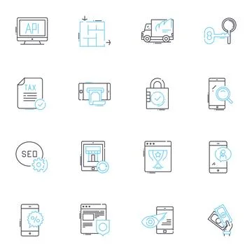 Preparation linear icons set. Organize, Plan, Arrange, Assemble, Sort, Schedule Stock Illustration