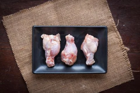Preparation for making deep fried chicken wings Stock Photos